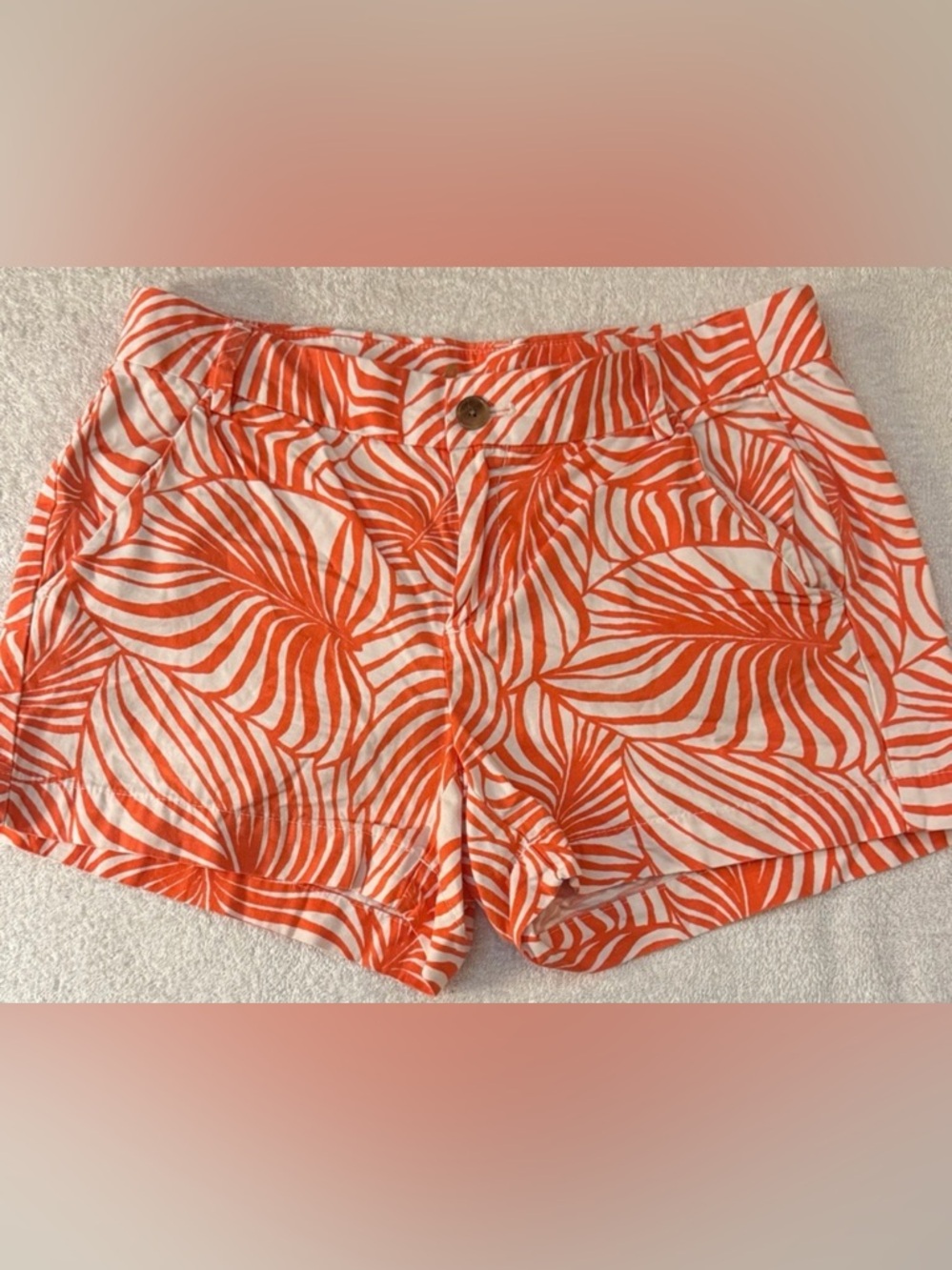 GAP Khakis Sunkissed Shorts Tropical Palm Beach Vacation Summer Chino Flat Front
